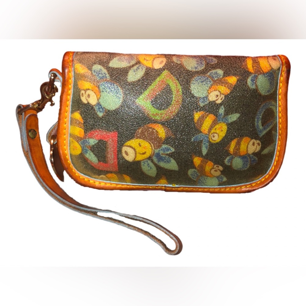 🐝 Dooney & Bourke Limited Edition Vintage Bumble Bee Wristlet Black Heart Charm - Picture 4 of 14